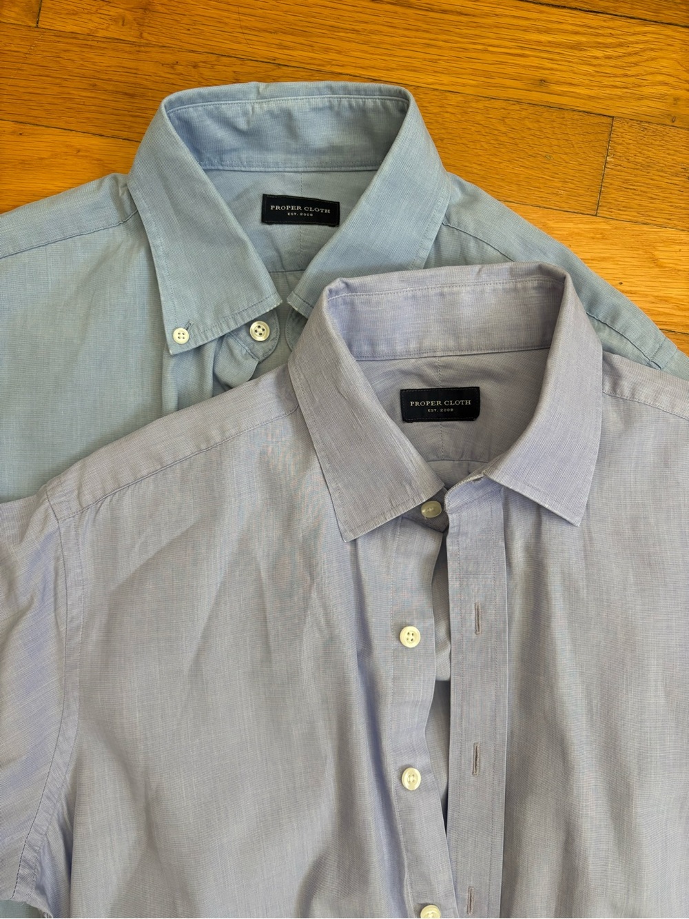 Proper Cloth Men’s Button-Down Dress Shirt - Lot of 2 - blue - 16.5 neck